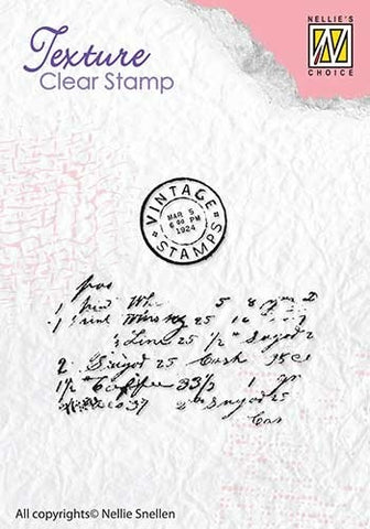 Writing Texture Clear Stamps Nellie Snellen TXCS008