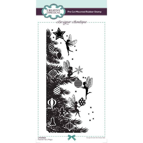 Festive Fairy Magic Designer Boutique Collection Rubber Stamp By Creative Expressions UMSDB116