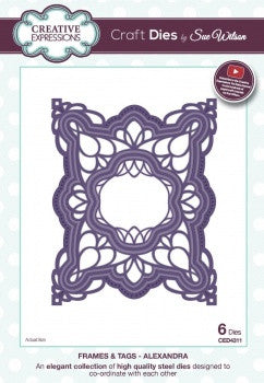 Alexandra Frame and Tags Collection Dies By Sue Wilson Creative Expressions CED4311