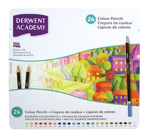 ACADEMY COLOUR PENCILS 24 TIN 2301938