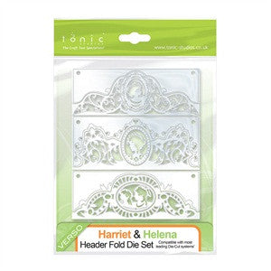 Harriet & Helena Header Fold Die Verso Set By Tonic Studios 57e