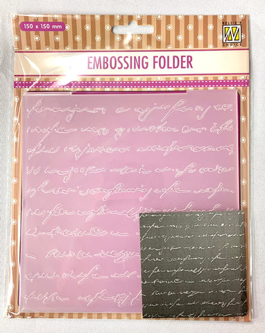 Writing Embossing Folder from Nellies Choice By Nellie Snellen EF3D029