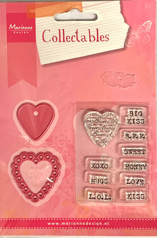 Hearts Collectables Die and Stamps Sets By Marianne Designs COL1307