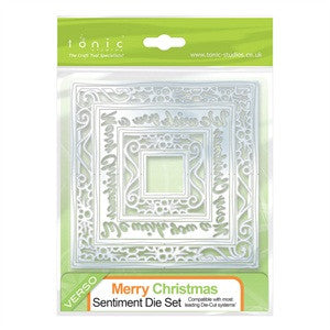 Merry Christmas Verso Sentiments Die Set By Tonic Studios 568e