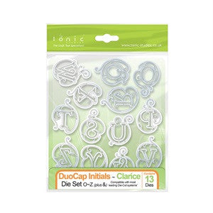 Clarice DuoCap Initials Die Set O~Z (Plus &) (13Pcs.) By Tonic Studios 1122e