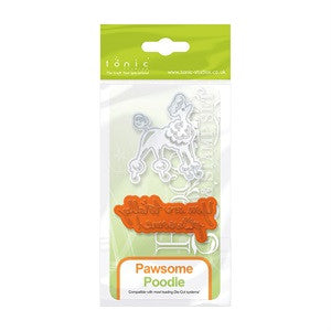 Pawsome Poodle Rococo Die and Stamps Set By Tonic Studios 1189e