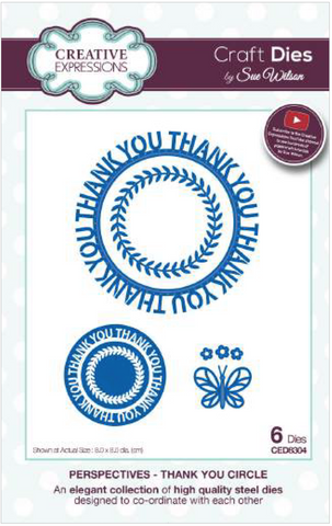 Thank You Circle Craft Die Perspectives Collection By Creative Expressions by Sue Wilson