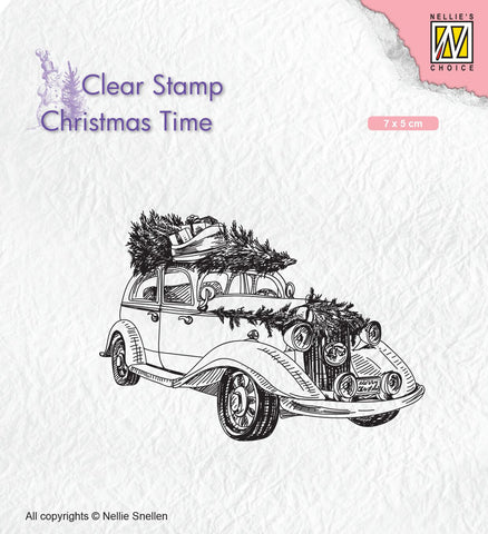 Christmas Tree Transport Clear Stamp Christmas Time Nellie Snellen CT031