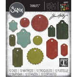 Gift Tags Thinlits Dies Set 12pk Tim Holtz By Sizzix 662423