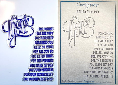 A Million Thanks You's Stamp Set Remountable Hand Poured Stamp Set By Claritystamp Barbara Grey