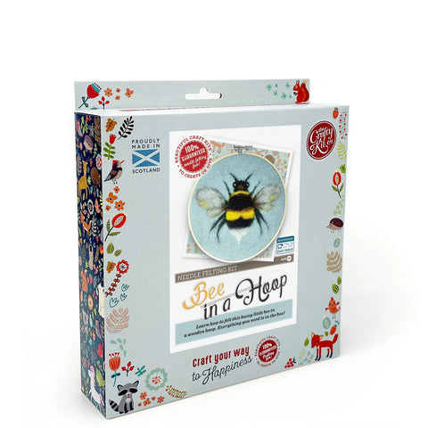 Bee in a Hoop Needle Felting Kit Crafting Kit The Crafty Kit Company CKC-NF-190