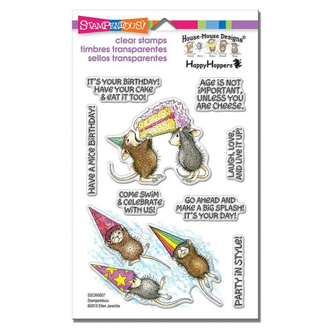 Birthday Splash House Mouse Designs Clear Stamps By Stampendous SSCM5007