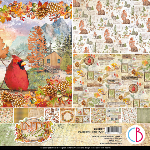 Into The Wild Autumn Patterns Pad 12x12 Paper Pad BY Ciao Bella CBT067