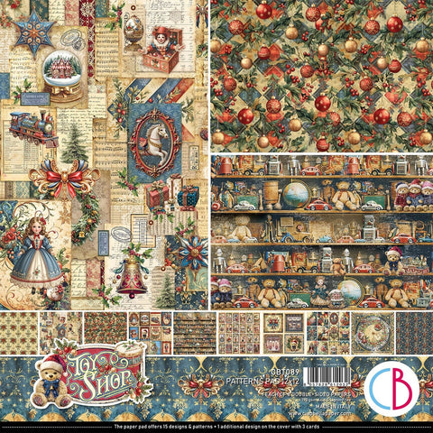 Toy Shop Christmas Patterns Pad 12x12 Paper Pad BY Ciao Bella CBT089