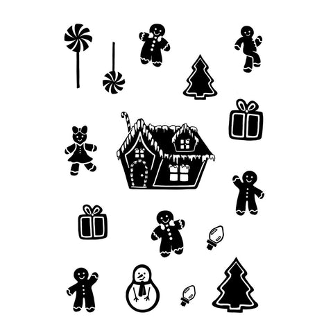 Gingerbreads Majestix Clear Peg Stamp Set By Card-io CCSTGIN-01