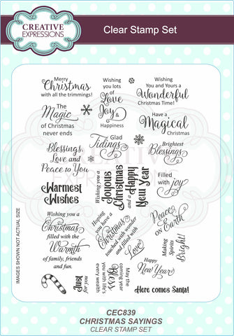 Christmas Sayings Stamps 24 Sentiment Stamps Creative Expressions CC839