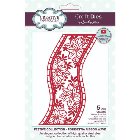 Poinsettia Ribbon Wave Festive Collection by Sue Wilson Creative Expressions CED3282