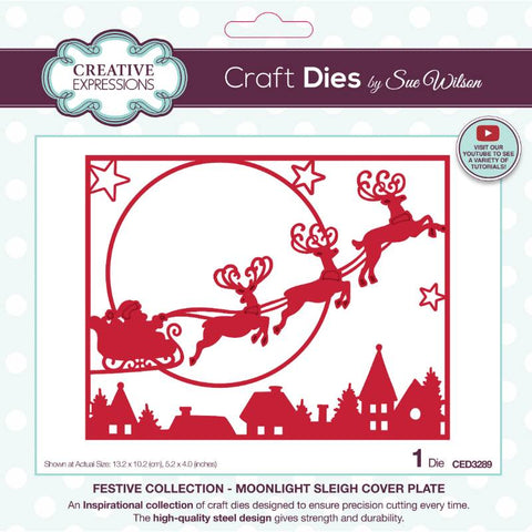 Moonlight Sleigh Cover Plate Christmas Festive Collection 2024 by Sue Wilson Creative Expressions CED3289