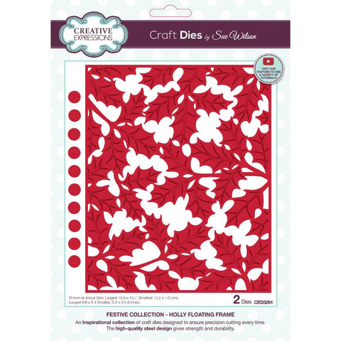 Holly Floating Frame Festive Collection 2024 by Sue Wilson Creative Expressions CED3291