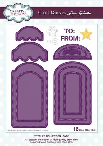 Stitched Collection Tags Die by Sue Wilson Creative Expressions CEDLH1046