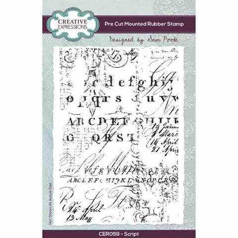 Script Rubber Stamps By Sam Poole  For Creative Expressions CER059