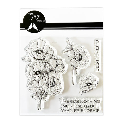 Anemones Flowers Stamp By Two Jays Stamp By John Lockwood CTJJ225