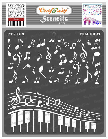 Musical & Notes Stencil Craftreat  CTS309