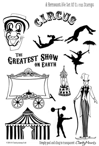 Circus The Greatest Show On Earth Stamp Set Remountable Set By Claritystamp