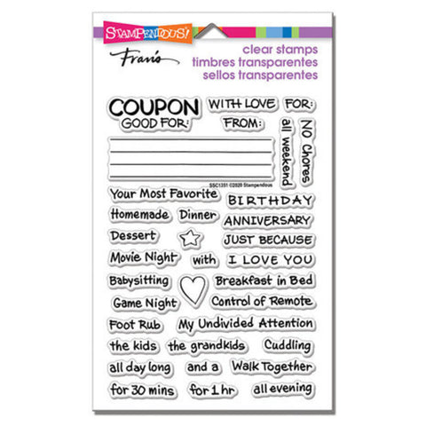 Coupons Gift Photopolymer Stamps Franis By Stampendous SSC1351