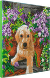 Floral Pup 30x30cm Canvas Crystal Art Kit By Craft Buddy CAK-A182M