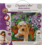 Floral Pup 30x30cm Canvas Crystal Art Kit By Craft Buddy CAK-A182M