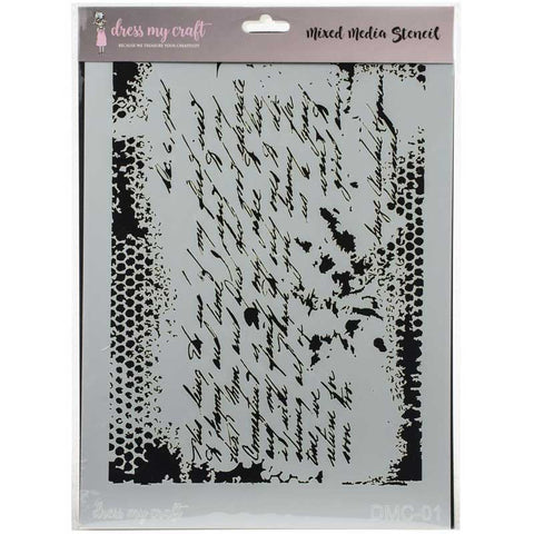 Vintage Script Stencil Dress My Craft DMC-01