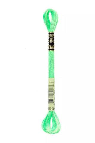 Neon Green - E990 DMC Mouliné Stranded Cotton Embroidery Tread By DMC