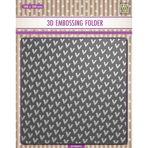 Hearts Nellie Snellen Embossing Folder EF3D073