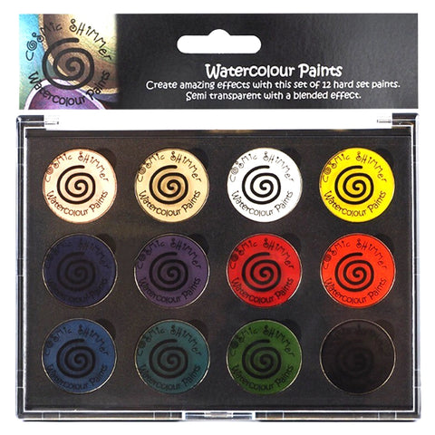 Essential Brights Watercolour Paints Cosmic Shimmer Pan Set of 12 Creative Expressions