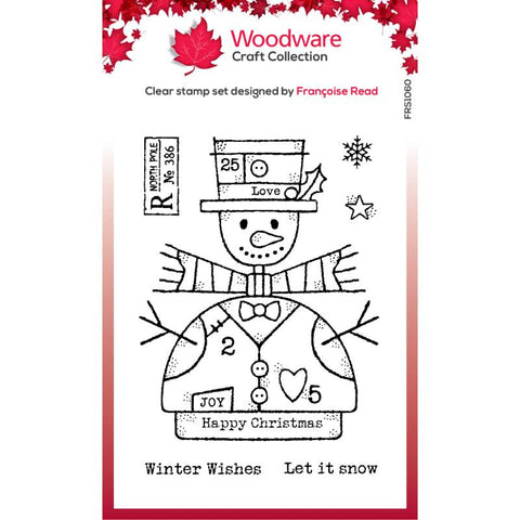 Wooden Snowman Stamp Set From Woodware Christmas Collection By Francoise Read Creative Expressions FRS1060