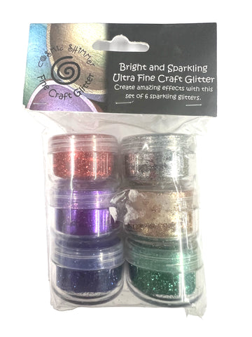 Festive Brights and Sparkling Glitter Set 1 Ultra Fine Craft Glitter By Cosmic Shimmer