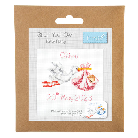 New Baby Cross Stitch Stitch You Own Kit By Trimits GCS127
