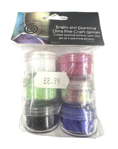 Galaxy Mix Set 8 Bright and Sparkling Ultra Fine Craft Glitter By Cosmic Shimmer