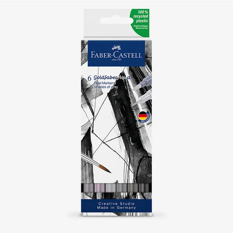 Goldfaber Aqua Grey Shade 6 Pack Set By Faber Castell 164522
