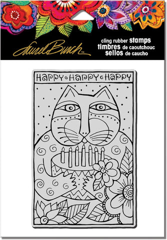 Happy Cat Rubber Stamps Laurel Burch By Stampendous LBCP012