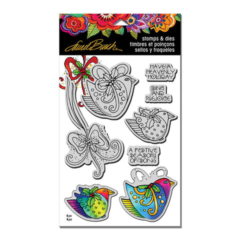 Heavenly Holiday Photopolymer Stamps Laurel Burch By Stampendous LBCLD01
