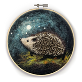Hedgehog in a Hoop Needle Felting Kit Crafting Kit The Crafty Kit Company CKC-NF-285