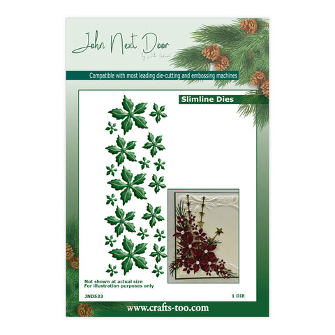 Slimline Poinsettia Flower Die Set John Next Door Christmas Collection 2025 By John Lockwood JND533