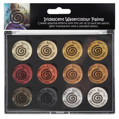 Metallics Set 1 Watercolour Paints Cosmic Shimmer Pan Set of 12 Creative Expressions