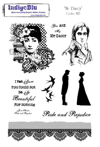 Mr Darcy A5 English Red Rubber Stamp By Kay Halliwell-Sutton For IndigoBlu