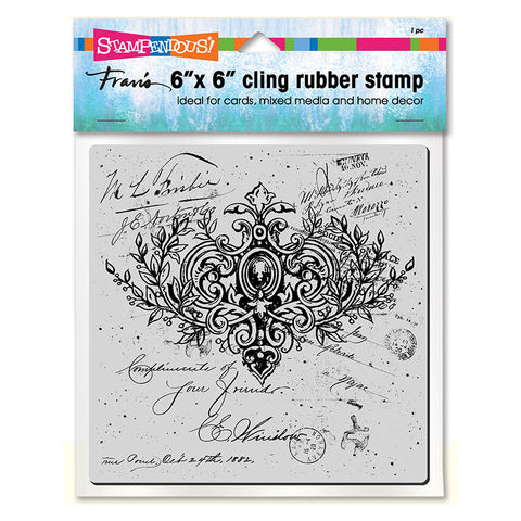 Ornate Scroll 6" x 6" Cling Rubber Stamp By Franis For Stampendous 6CR006