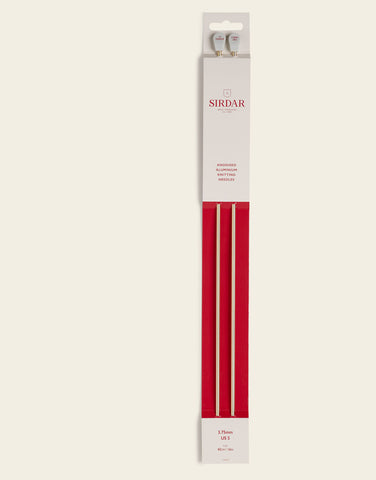 3.75mm Knitting Needles 40cm 16in Single Point Rose Gold Anodised Aluminium By Sirdar P003-40-0375