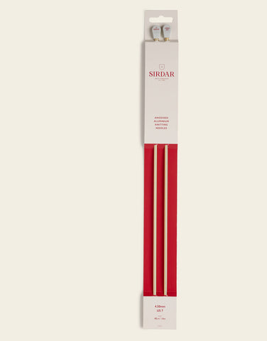 4.50mm Knitting Needles 40cm 16in Single Point Rose Gold Anodised Aluminium By Sirdar P003-40-0450