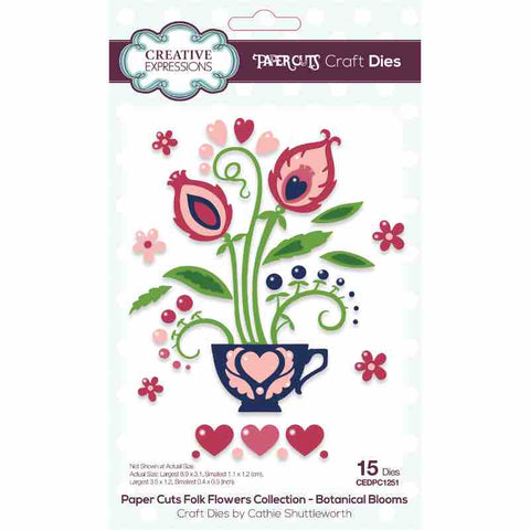 Botanical Blooms Folk Flowers Collection Paper Cuts Die By Cathie Shuttleworth Creative Expressions CEDPC1251